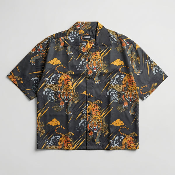 The Rebellion Tiger Boxy-Fit Cuban Shirt