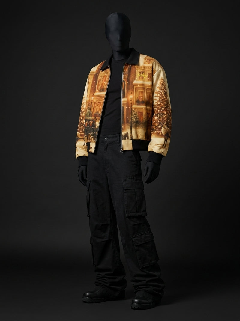 Vintage Golden Hour Fur-Lined Zip-Up Jacket