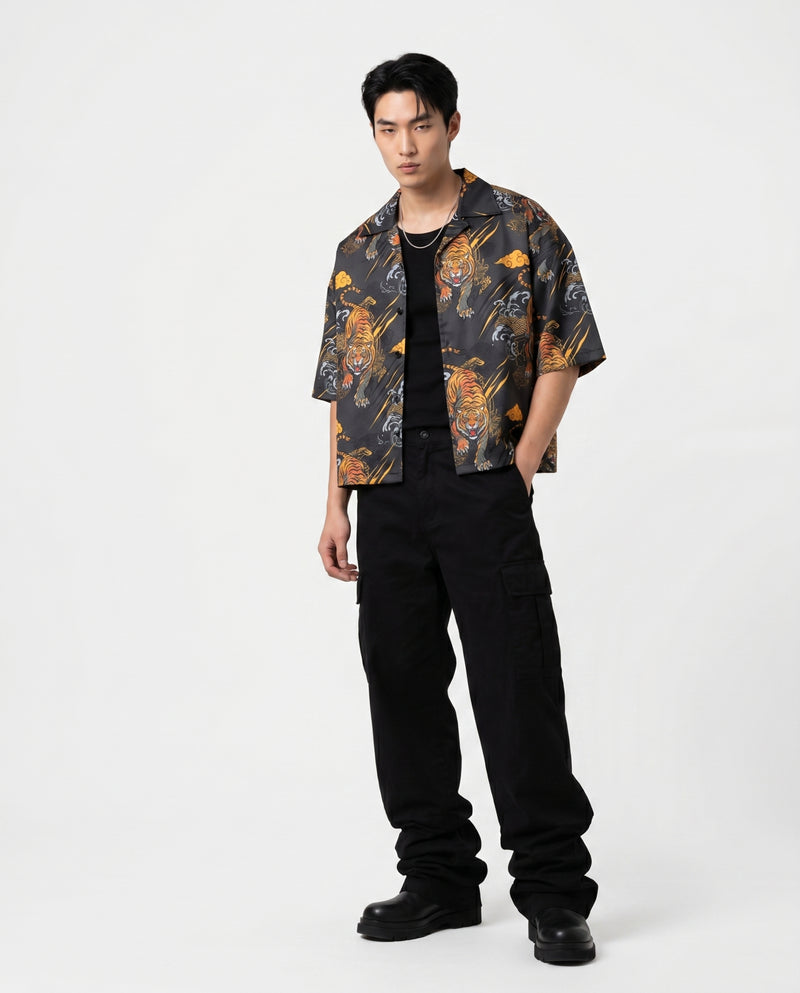 The Rebellion Tiger Boxy-Fit Cuban Shirt