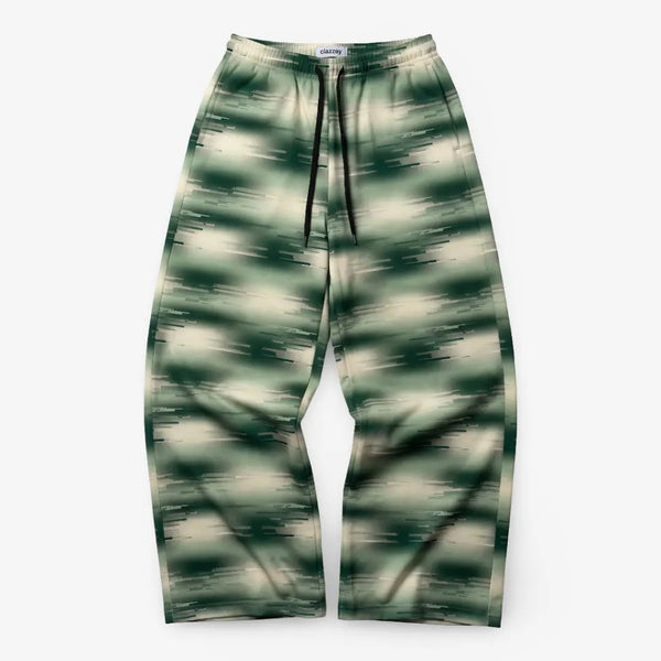 Glitch Moss Wide Leg Trousers.
