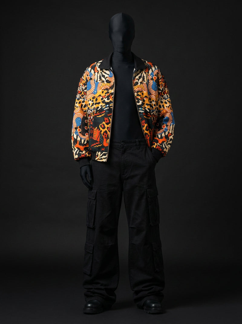 Abstract Savanna Signature Fur-Lined Zip-Up Jacket