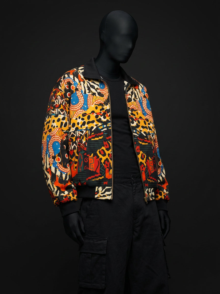Abstract Savanna Signature Fur-Lined Zip-Up Jacket