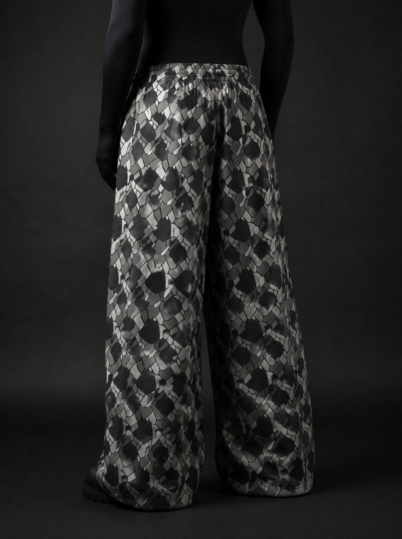 Geometric Symmetry Wide Leg Trousers