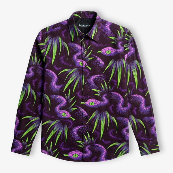 Abyssal Tide Premium Neon Serpent Cotton Shirt