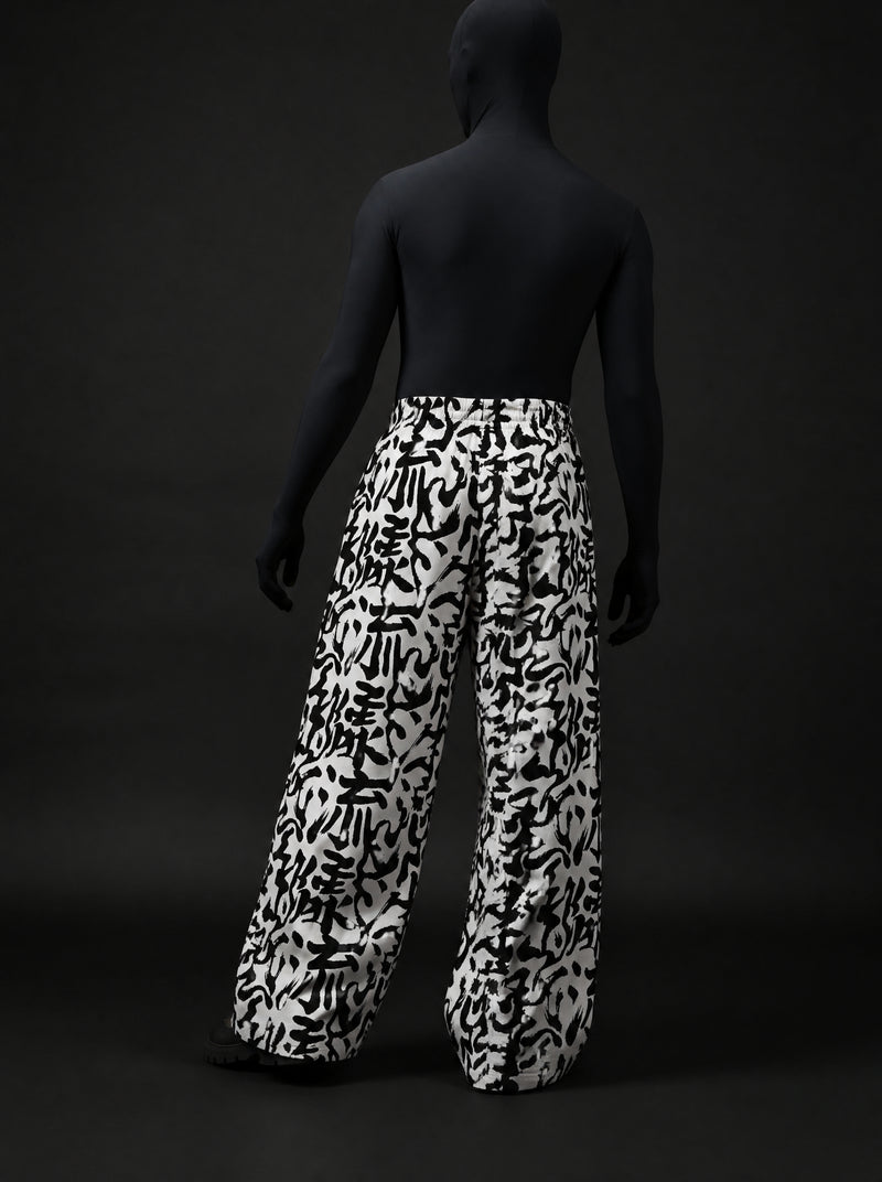 Urban Calligraphy Wide Leg Trousers | CLAZZEY