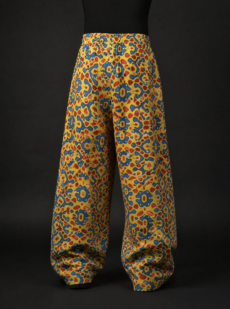 Neon Mosaic Wide Leg Trousers .