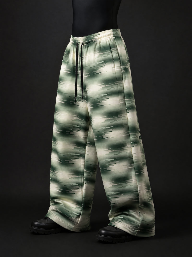 Glitch Moss Wide Leg Trousers.
