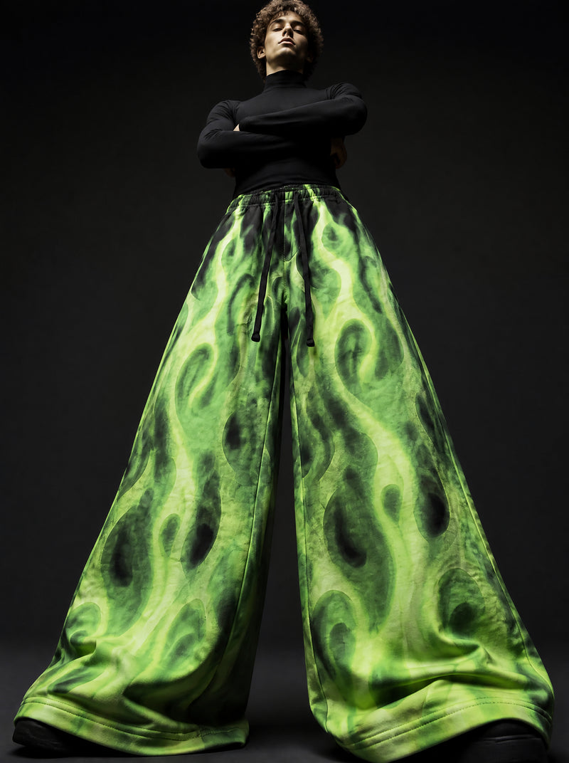 Neon Inferno Wide Leg Trousers