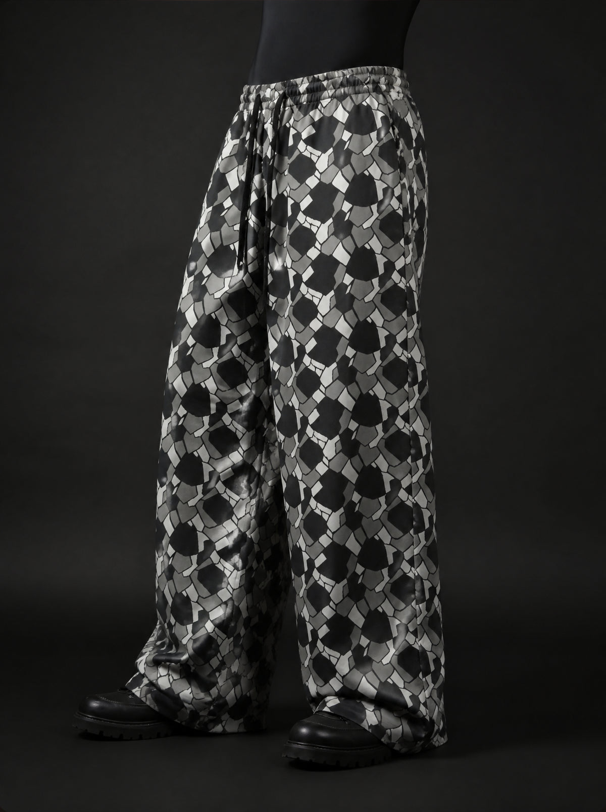Geometric Symmetry Wide Leg Trousers