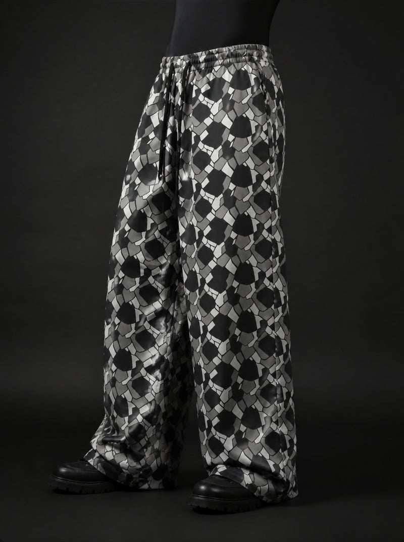 Geometric Symmetry Wide Leg Trousers