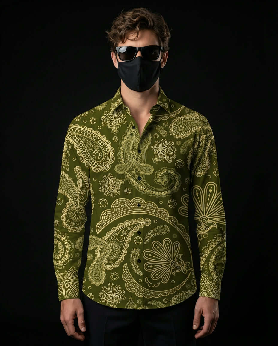 Sage Serpent Premium Paisley Cotton Shirt