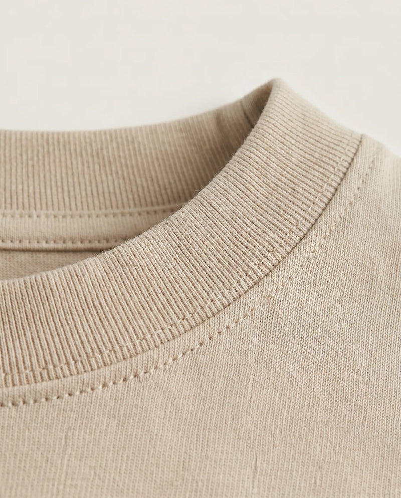 Premium Cotton Relaxed T-Shirt Beige