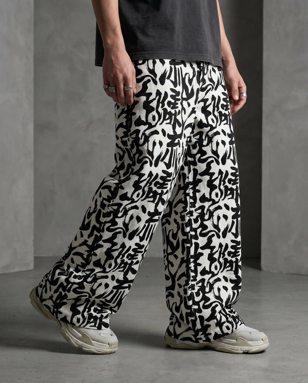 Urban Calligraphy Wide Leg Trousers | CLAZZEY