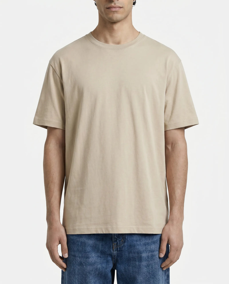 Premium Cotton Relaxed T-Shirt Beige