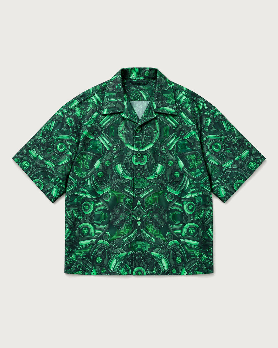 Cybernetic Boxy-Fit Cuban Shirt
