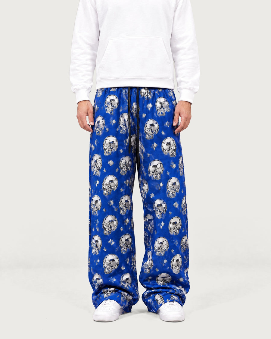 Royal Blue Skull Baggy Pants