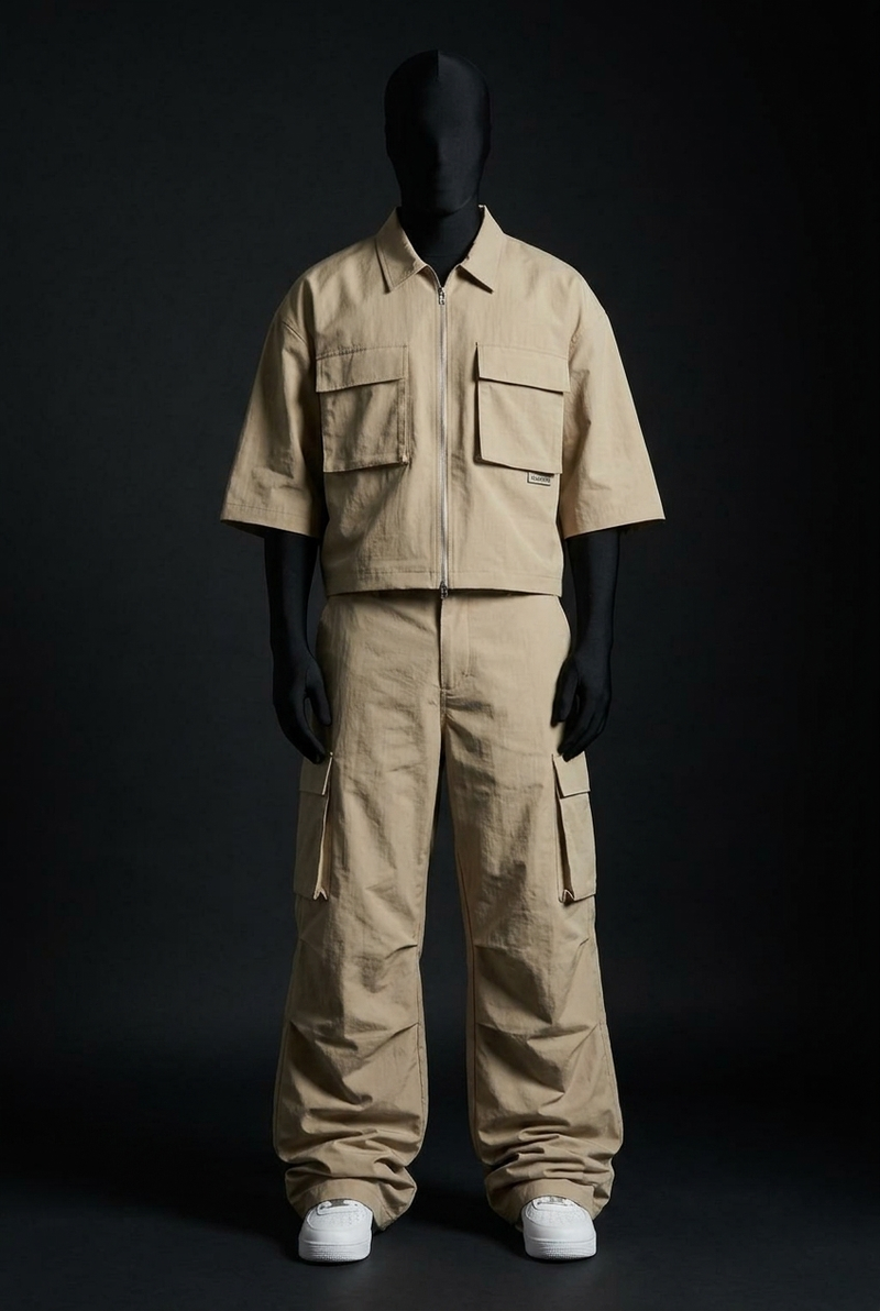 Sandstorm Tactical Crush-Nylon Zip Co-ord Set