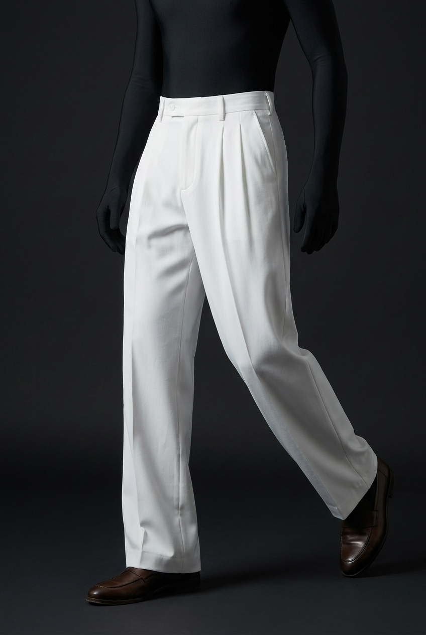 Pleated Structured Wide-Leg Trouser - Alabaster White