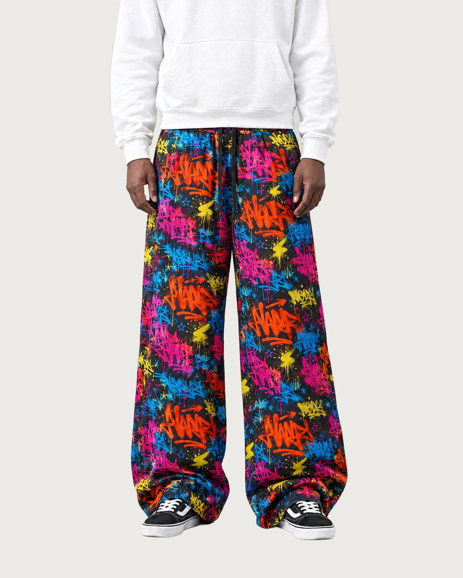 Neon Graffiti Baggy Pants