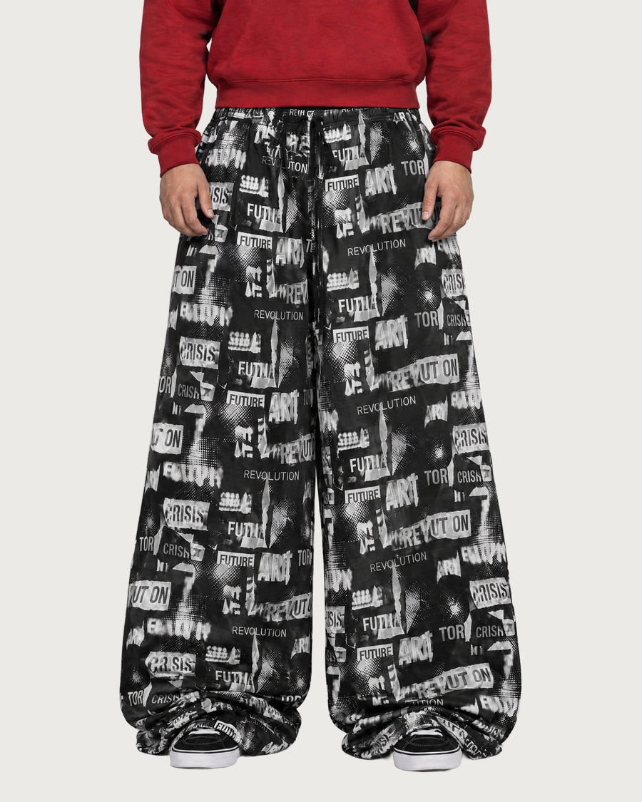 Revolt Typography Wide Leg Trousers