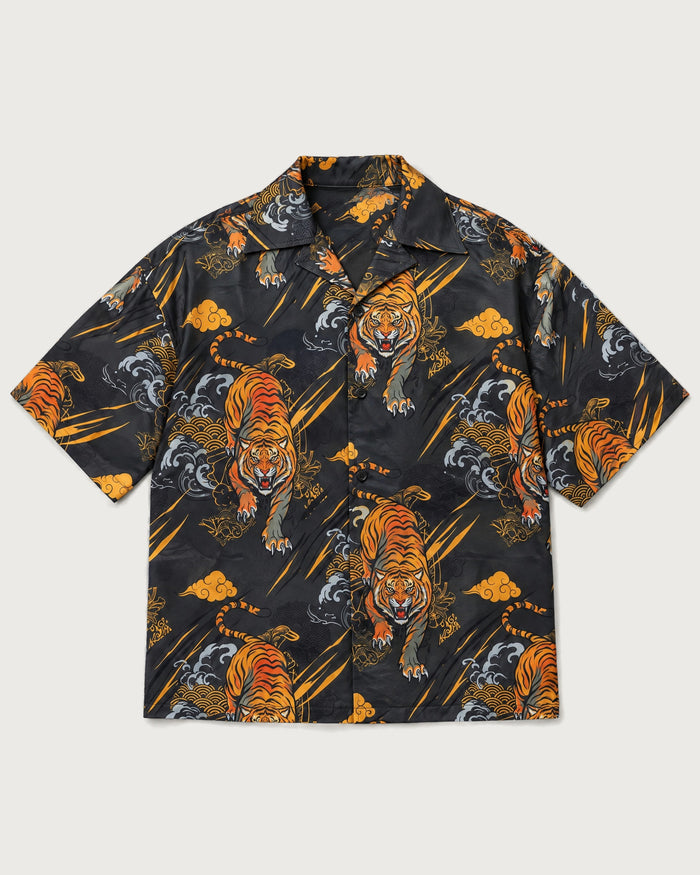 Rebellion Tiger Boxy-Fit Cuban Shirt