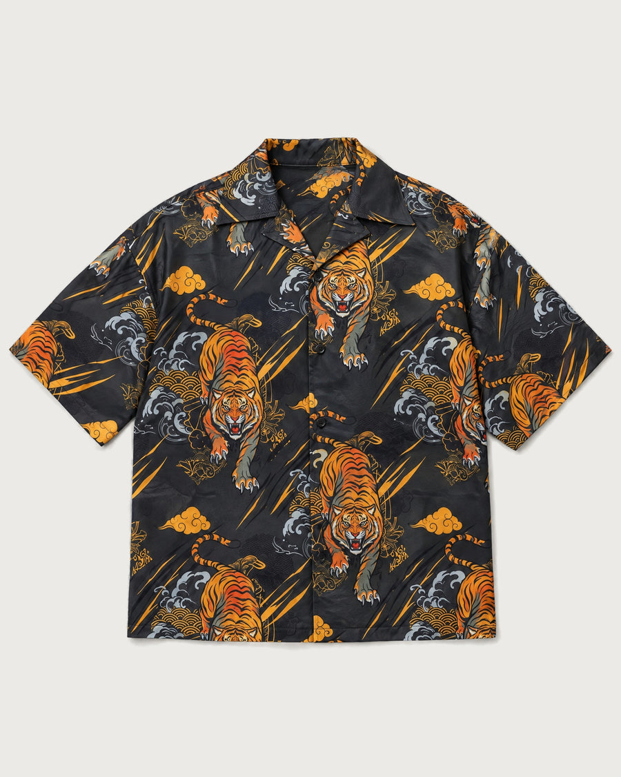 Rebellion Tiger Boxy-Fit Cuban Shirt
