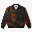 Fur-Lined Leopard Print Jacket - Morass Deep Jungle