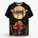 Dark Bloom Printed Tee – Floral Graphic Cotton T-Shirt