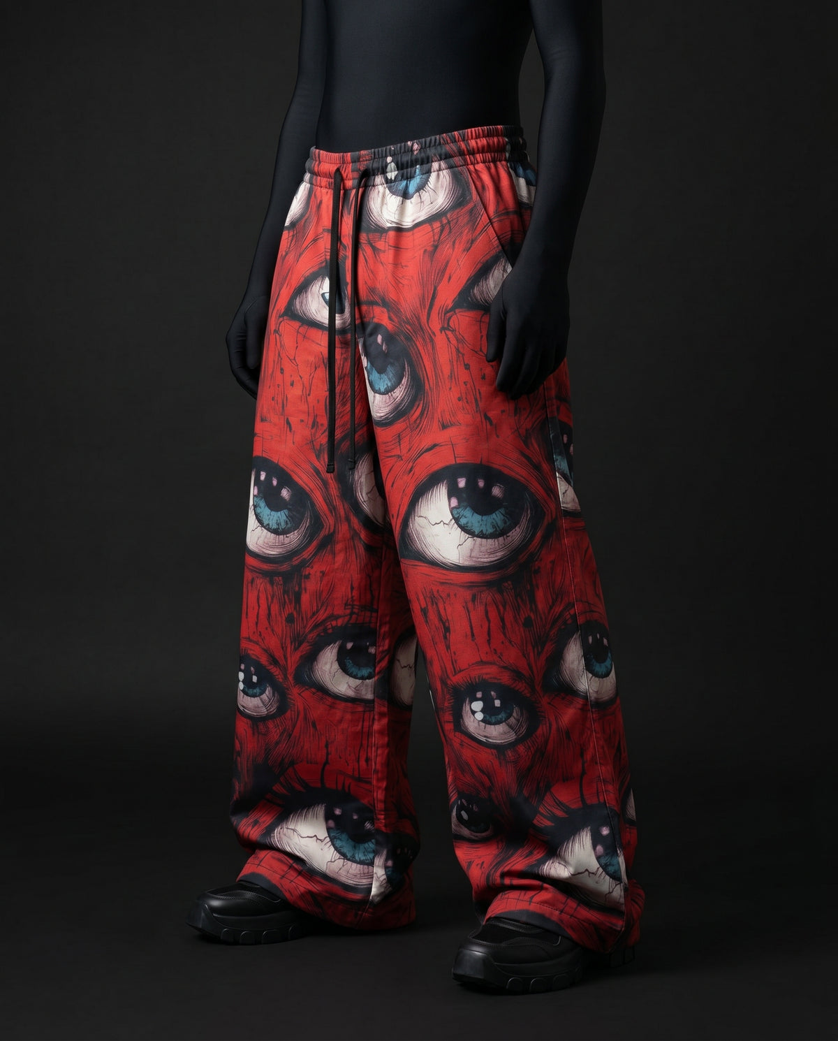 Ocular Crimson Wide Leg Trousers