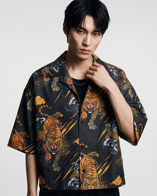 The Rebellion Tiger Boxy-Fit Cuban Shirt