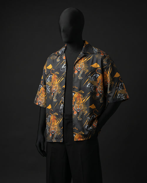 The Rebellion Tiger Boxy-Fit Cuban Shirt