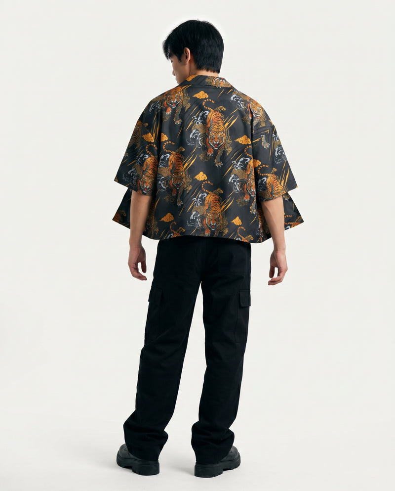 The Rebellion Tiger Boxy-Fit Cuban Shirt