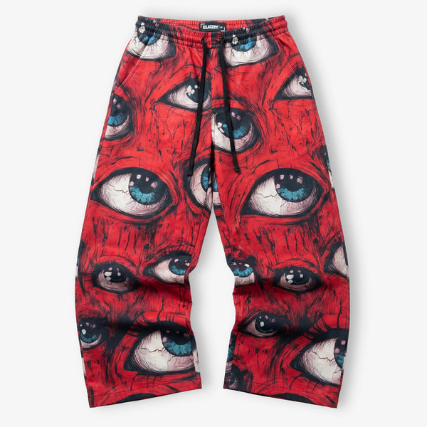 Ocular Crimson Wide Leg Trousers
