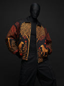 Artistic Wildwood Leopard Fur-Lined Zip-Up Jacket CLAZZEY