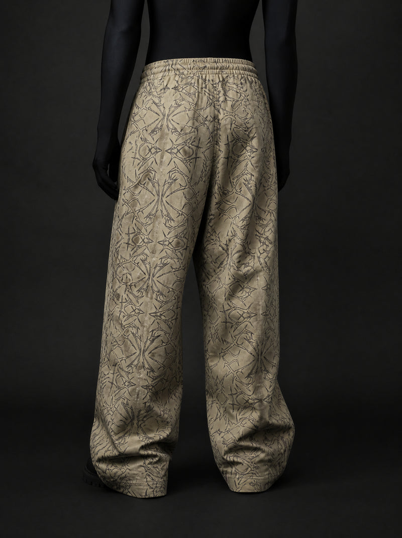 Abstract Web Wide Leg Trousers