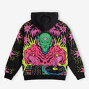 Neon Alien DJ Graphic Hoodie – Psychedelic Streetwear Print