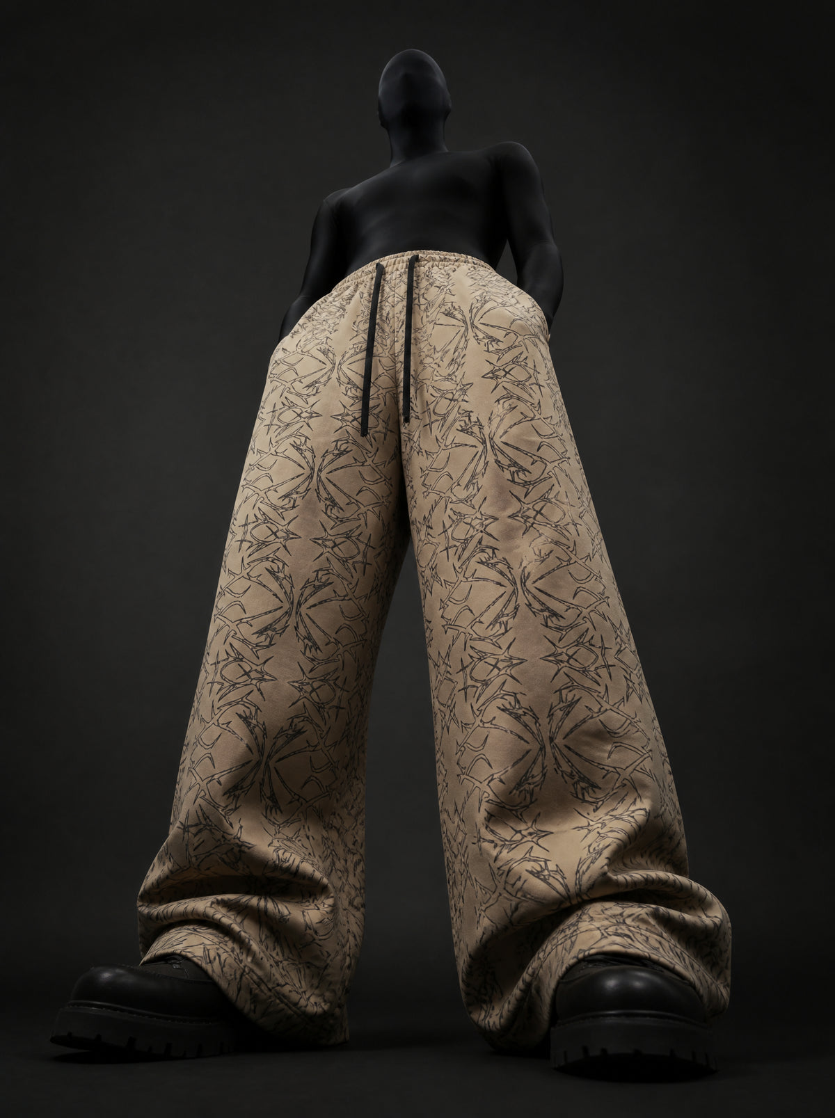 Abstract Web Wide Leg Trousers