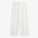 Pleated Structured Wide-Leg Trouser - Alabaster White CLAZZEY