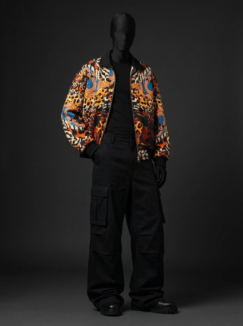 Abstract Savanna Signature Fur-Lined Zip-Up Jacket