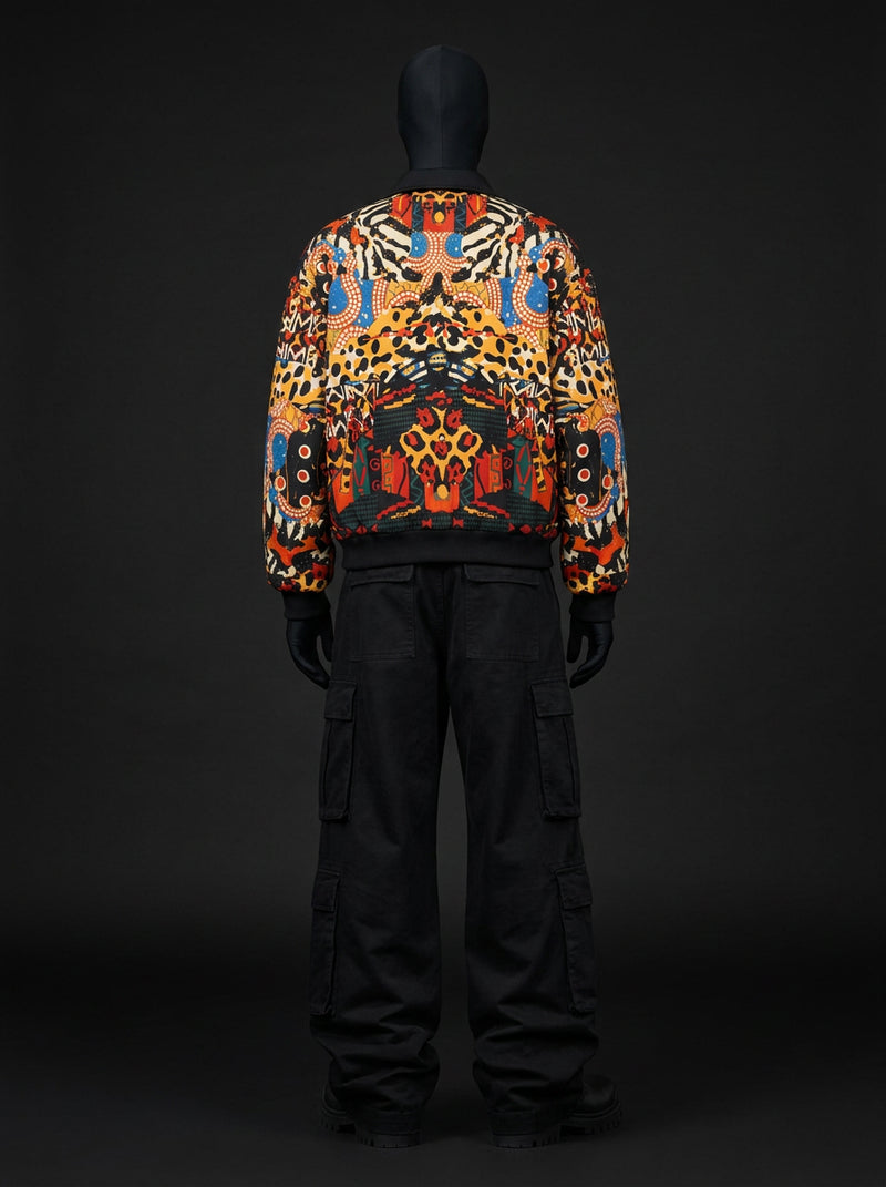 Abstract Savanna Signature Fur-Lined Zip-Up Jacket