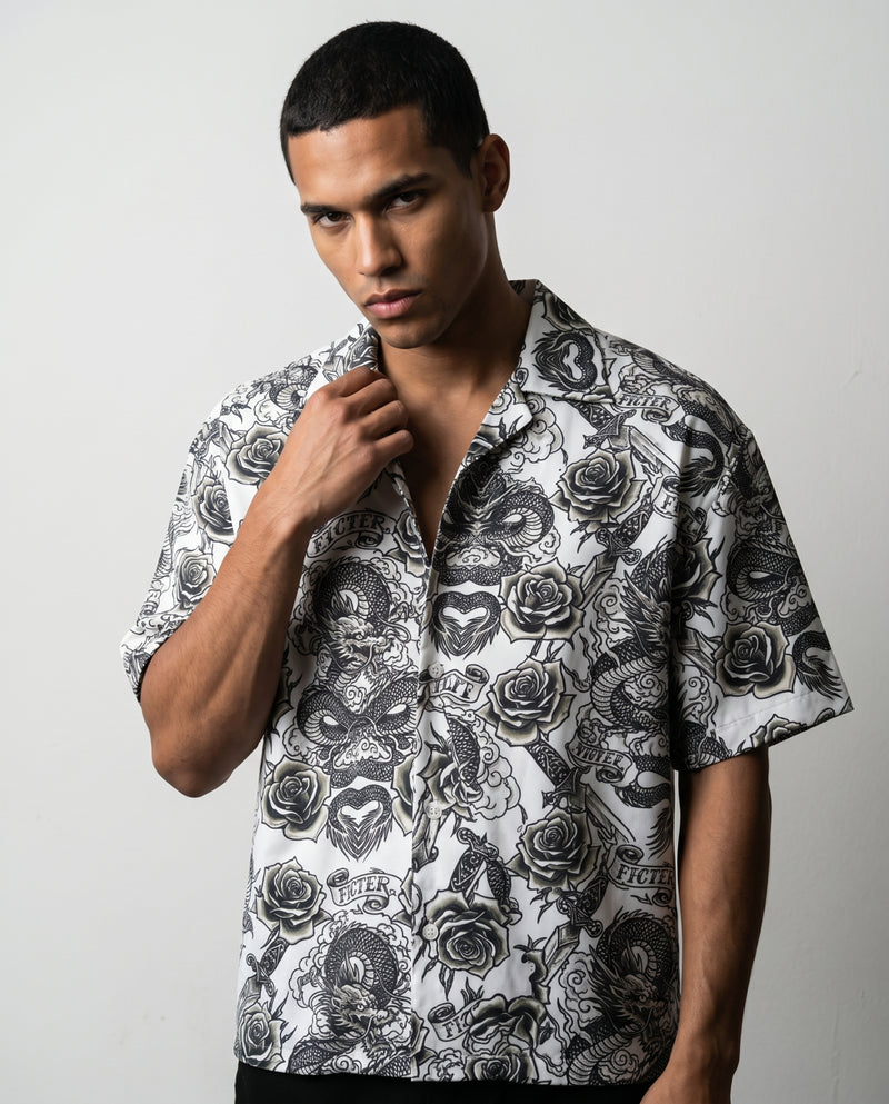 The Tattoo Boxy-Fit Cuban Shirt