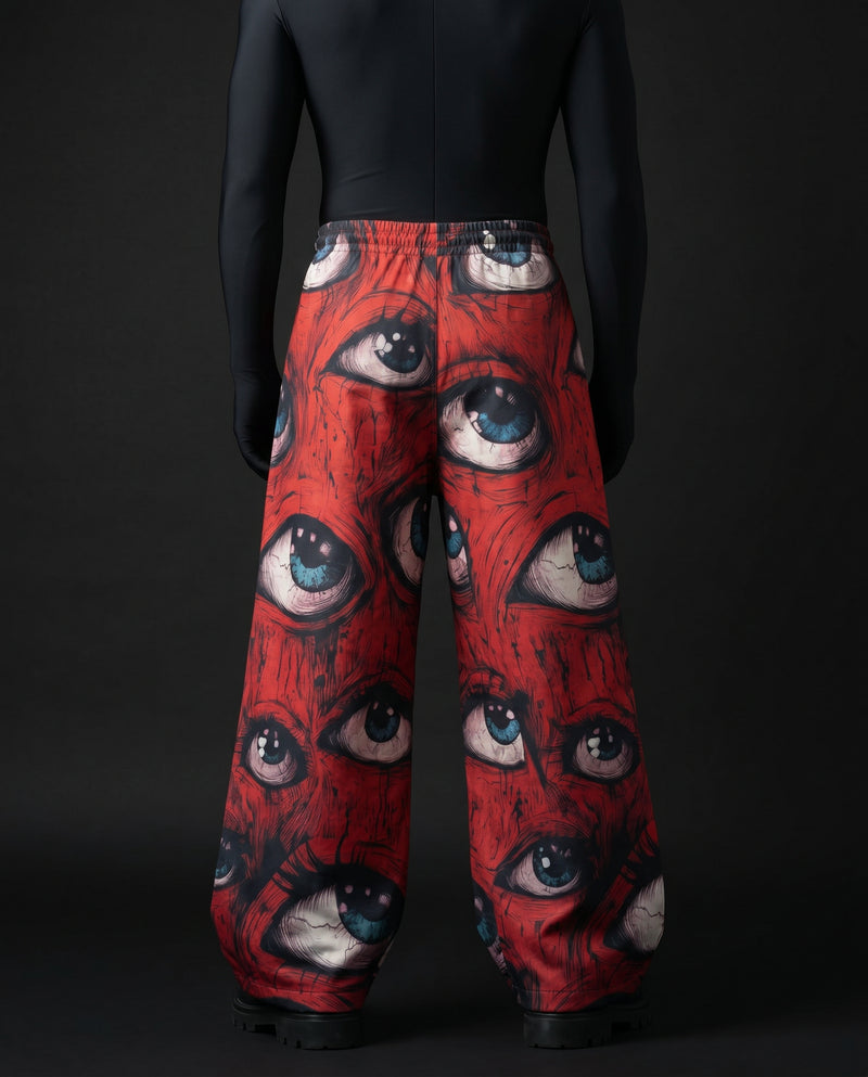 Ocular Crimson Wide Leg Trousers