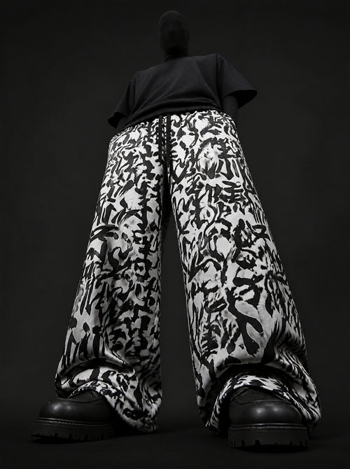 Urban Calligraphy Wide Leg Trousers | CLAZZEY