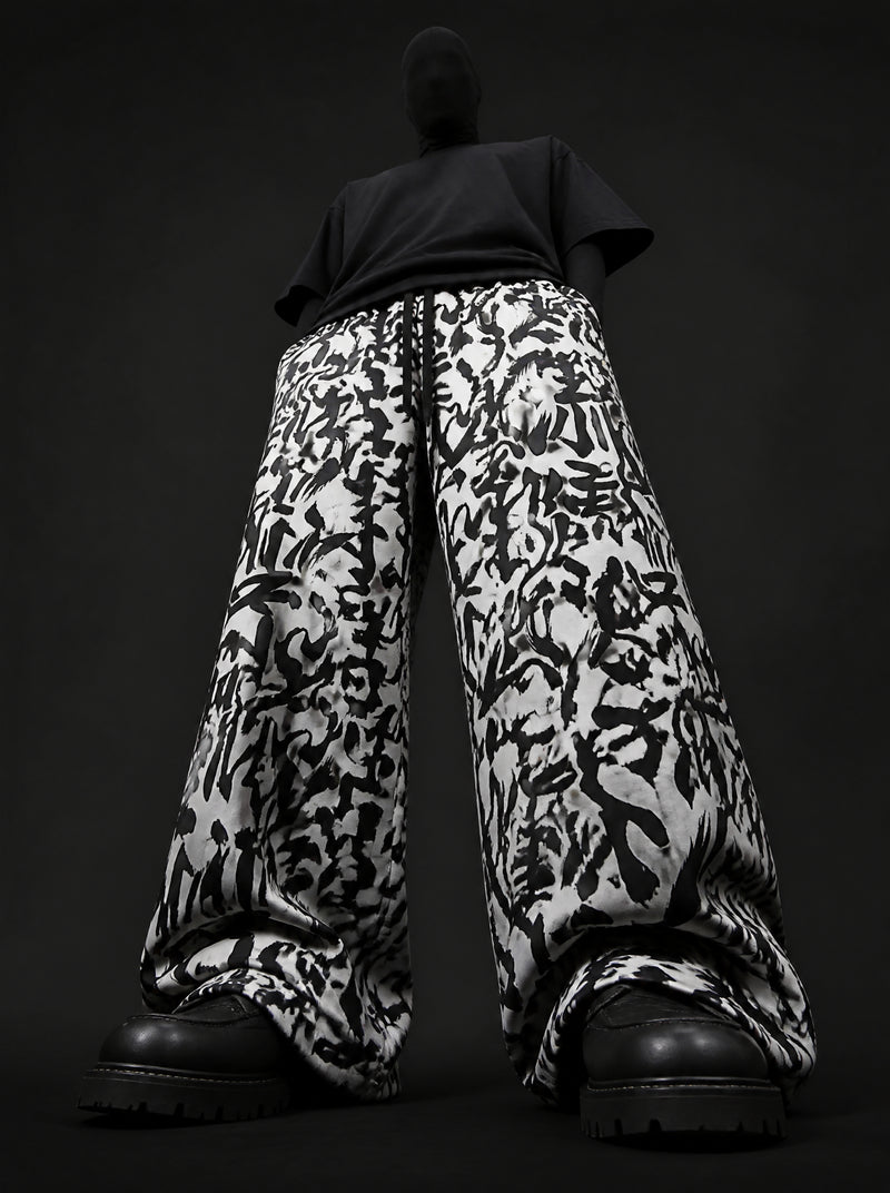 Urban Calligraphy Wide Leg Trousers | CLAZZEY