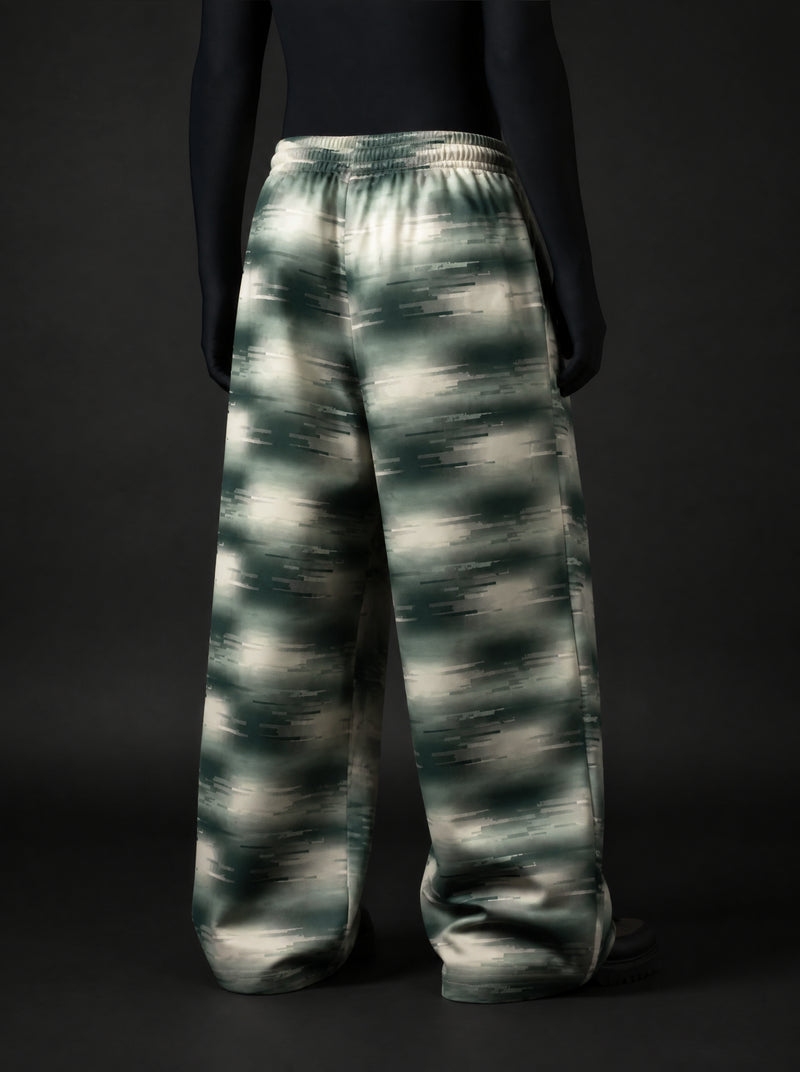 Glitch Moss Wide Leg Trousers.