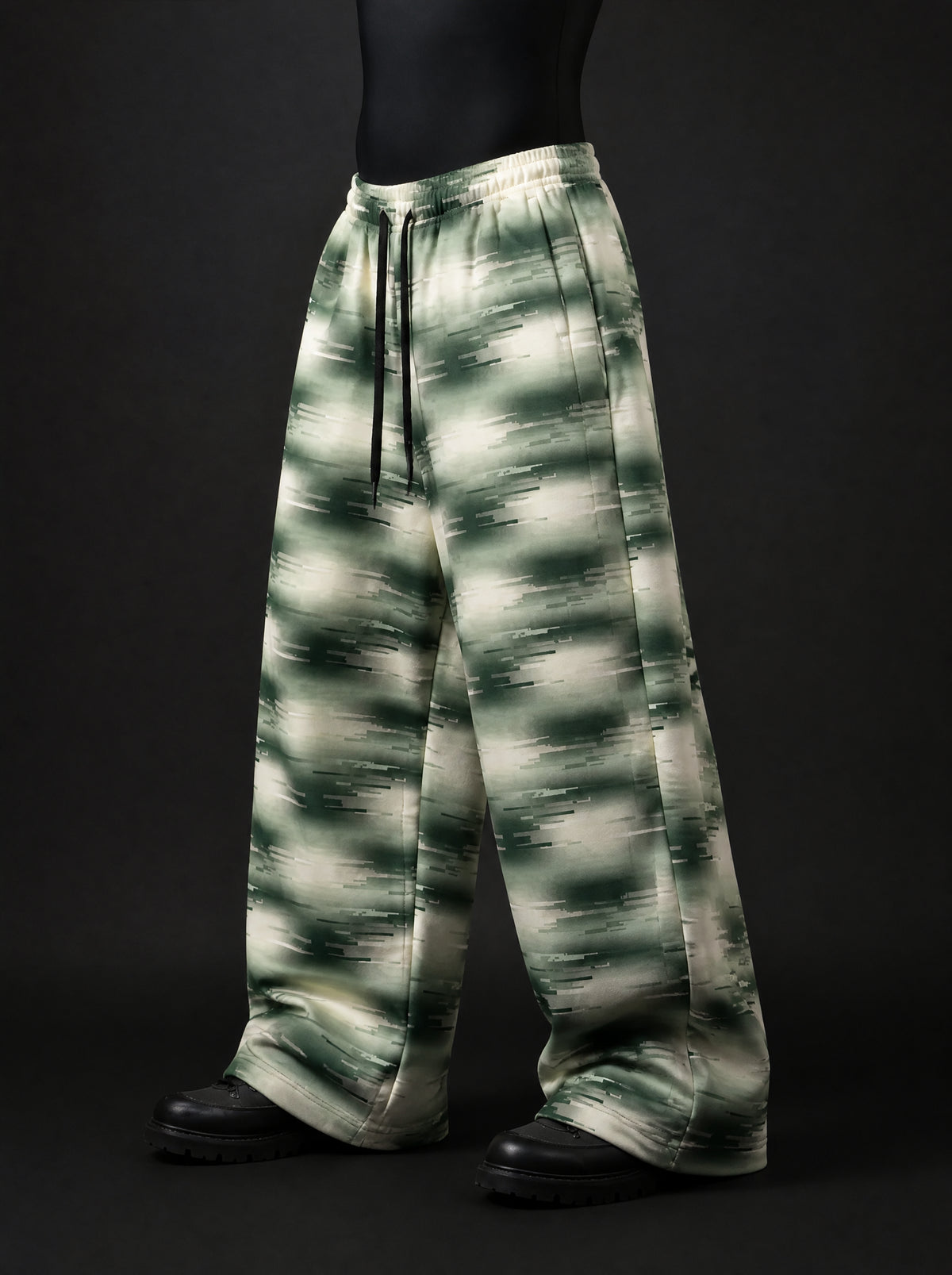 Glitch Moss Wide Leg Trousers.