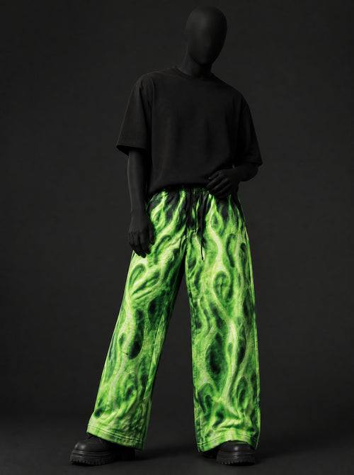 Neon Inferno Wide Leg Trousers