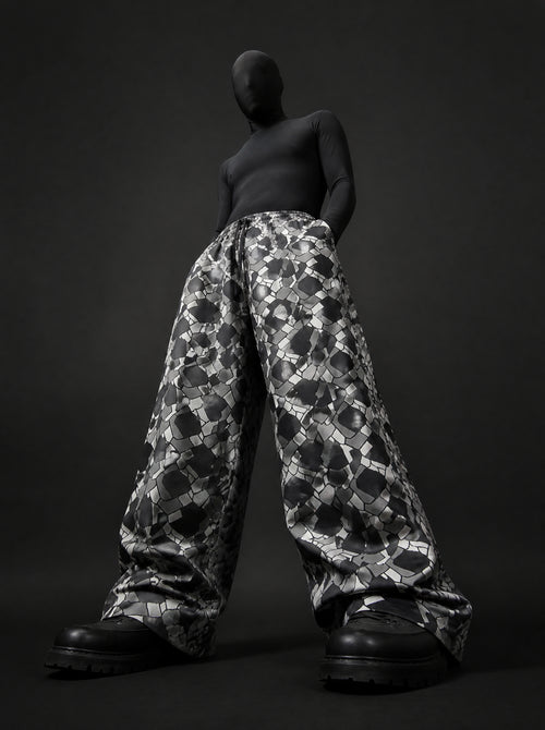 Geometric Symmetry Wide Leg Trousers