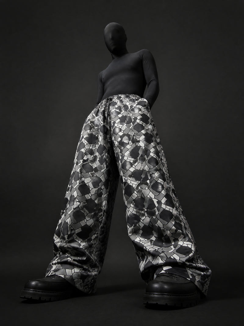 Geometric Symmetry Wide Leg Trousers