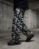 Revolt Typography Wide Leg Trousers CLAZZEY